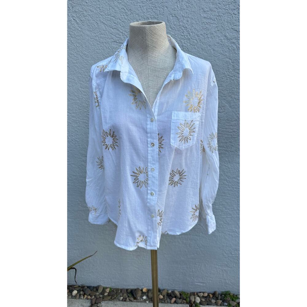 Calypso St. Barth white blouse Sz L